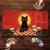 Black Cat Skull Vintage Red Sun MTG Playmat with Game Zones Non Slip Rubber TCG Card Game Play Mat Magic The Gathering Desk Mat