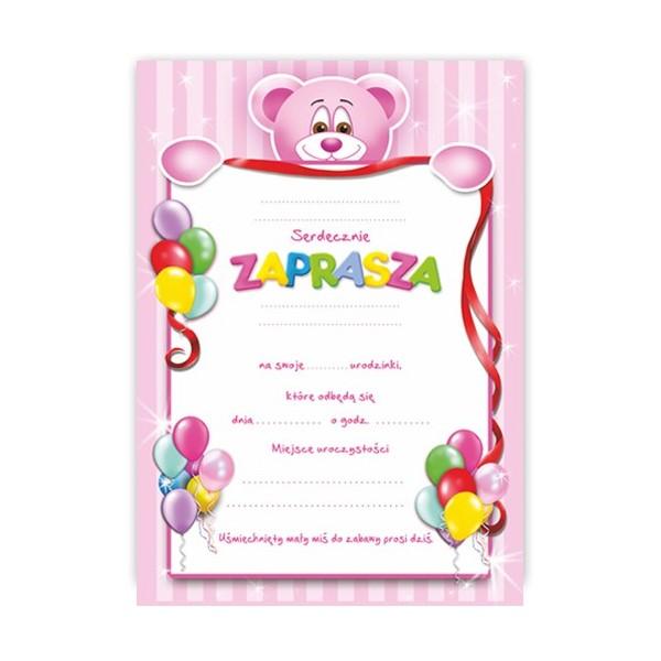 Birthday Invitation, Pink, 1 Piece