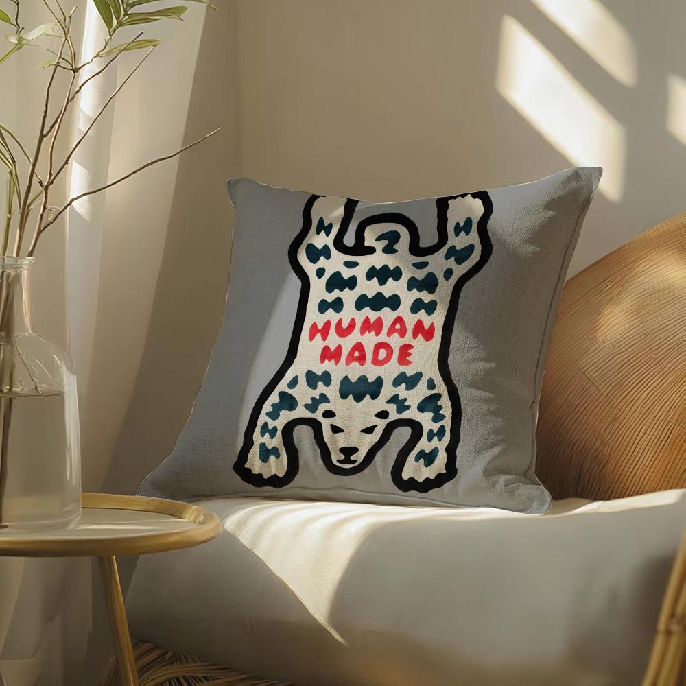 DDashionCuteMMadeNigoCartoonHHumans Pillow Case pillowcase doublesided printed sofa cushion bedroom headboard