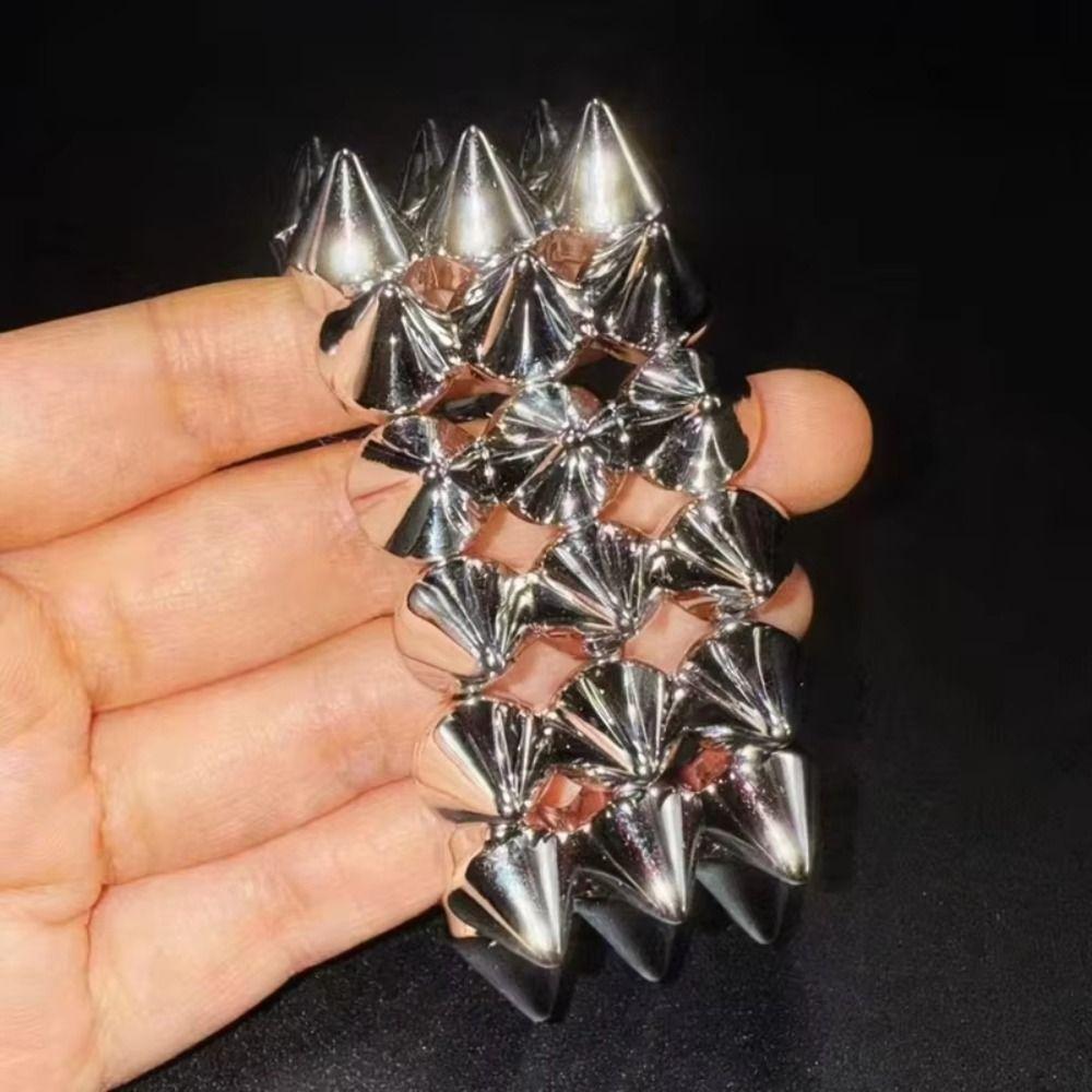 Three-row Punk Style Bracelets Y2K Jewelry Goth Rock Bangle Cool Rivet Cone Bracelets Hip-hop