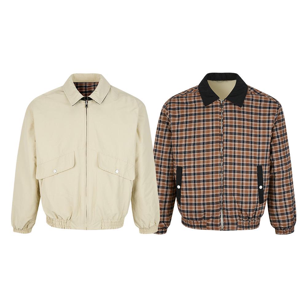 EME Yisheng Yi Ретро Клетчатая Двусторонняя Куртка с Лацканами для Мужчин: Стиль «Старые деньги», Верхняя одежда Осень/Зима