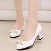 Zapatos De Mujer Fashion Sweet White Patent Leather Office Career Square Heel Shoes for Women Lady Casual Shoes Ab153