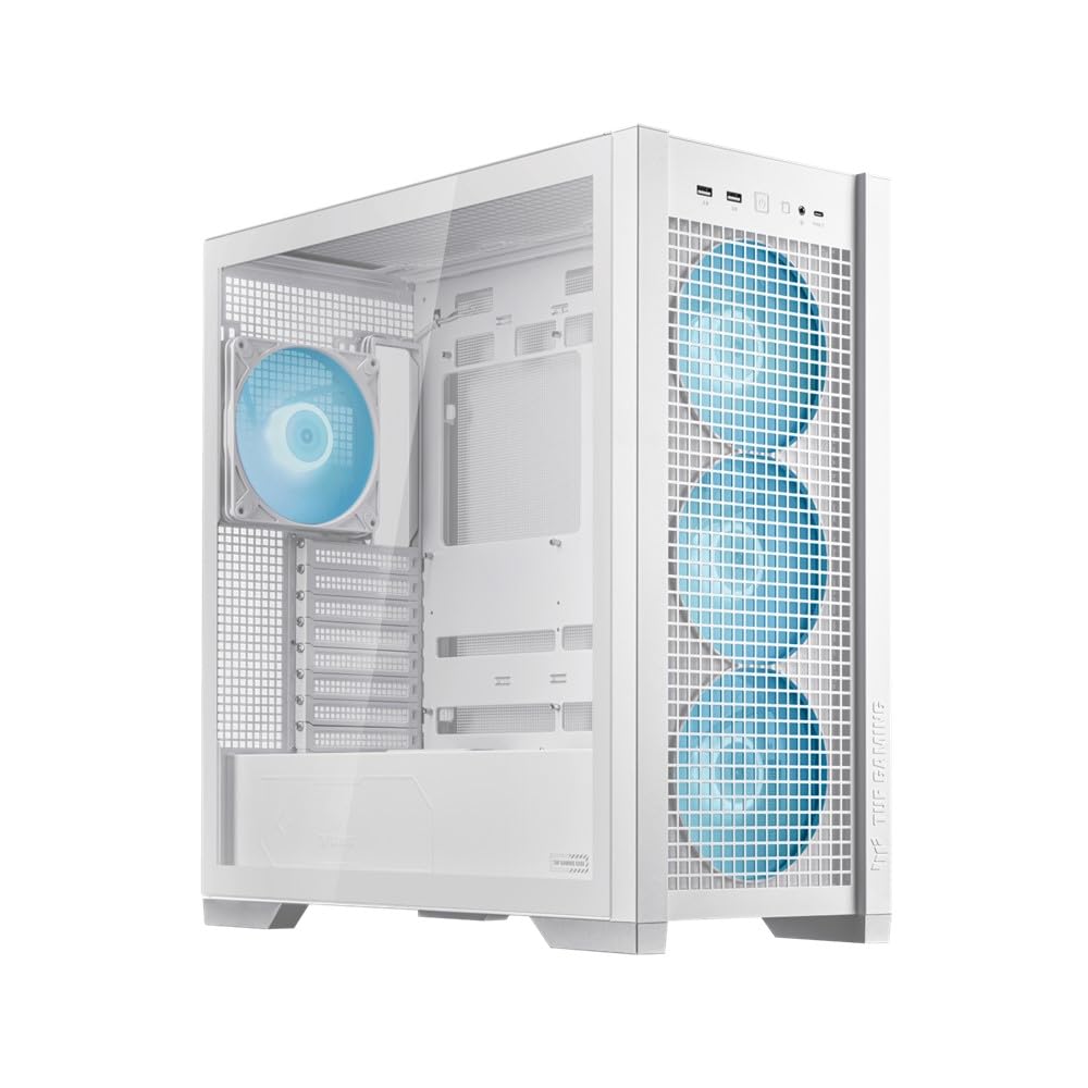 Asus TUF GAMING GT302 ARGB WHT BTF Motherboard Compatible Tempered Glass Middle Tower EATX PC Case White Domestic Authorized Distributor Product