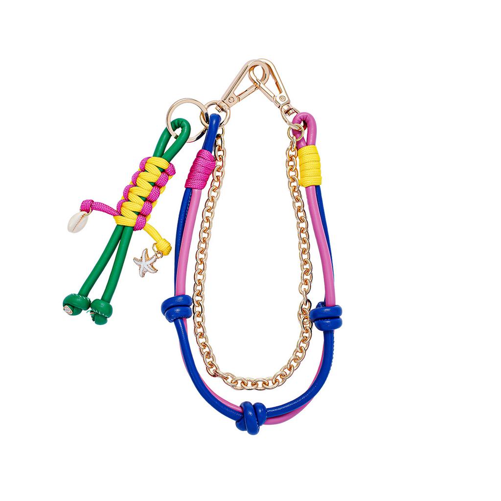 Модный подвесной кулон из ПУ веревки с металлической цепочкой для сумок, ключей и одежды, джинсовый стиль, украшение 2025, модное украшение для сумки