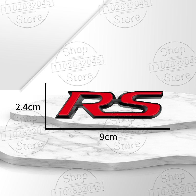 For Car Sport RS Sticker Acceessories 3d Metal RS Sticker Letters Logo Car Front Grille Rear Trunk Emblem Badge