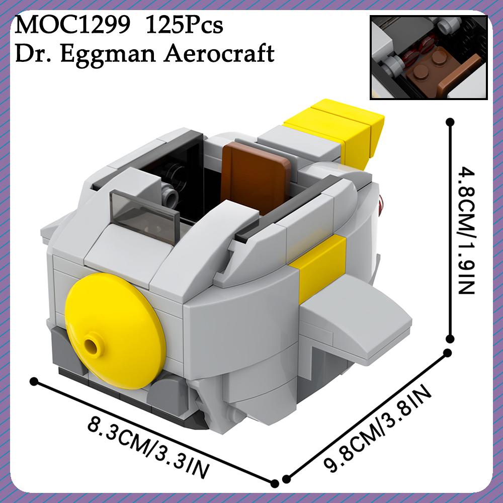 MOC Hedgehog Mech Bricks Car Game Anime Airship Dr Eggmaned Robot Compatible Figure Building Blocks Toys For Children Adult Gift
