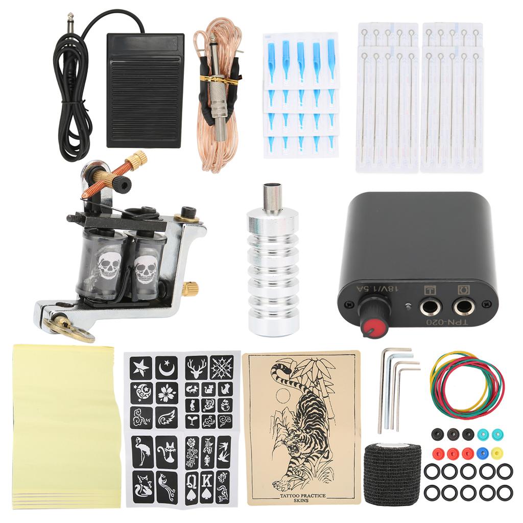 Набор для татуировки с катушкой, блок питания для кожи, педаль для начинающих, набор для татуировок