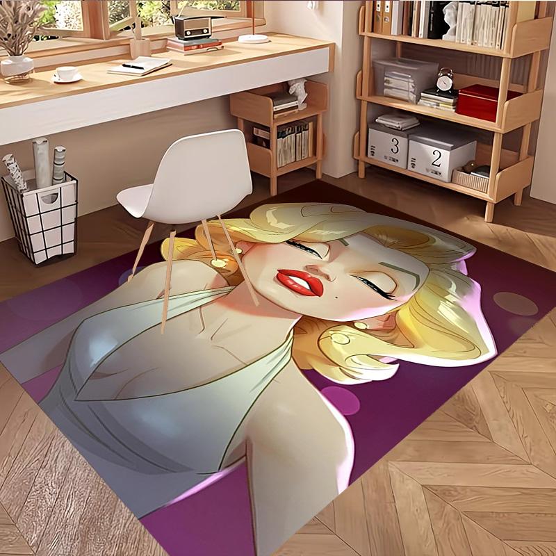 Marilyn Monroe Print Rug, Washable Floor Carpet, For Entryway Dorm Laundry Room Office Study, Home Decor Birthday Christmas Gift