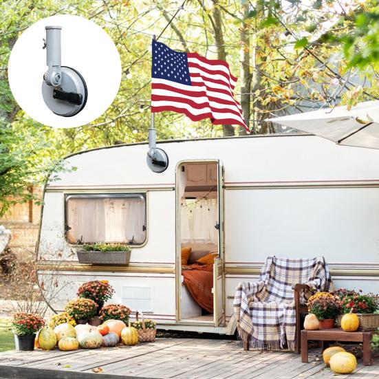 Крепление для флага автофургона, основание для флагштока автофургона, установка без повреждений, крепление для флагштока из алюминиевого сплава, универсальное основание для флагштока на открытом воздухе