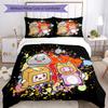 3pcs Lankybox Foxy and Rocky pattern bedding set duvet cover set includes duvet cover &pillowcases, perfect all season bedroom decoration & gift