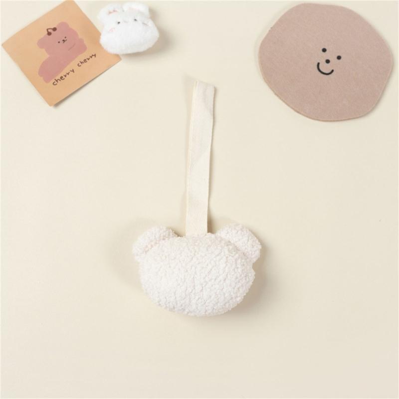 Baby Pacifier Holder with Bear Pendant Newborn Pacifier Clip Plush Teether Pendant Safe & Durable Pacifier Pendant Decor