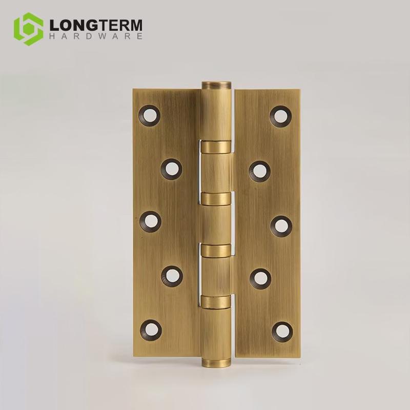 5 Inch Solid Brass Ball Bearing Door Hinges, Silent Wooden Hinge, Gold/Antique Brass/Bronze/Black Finish