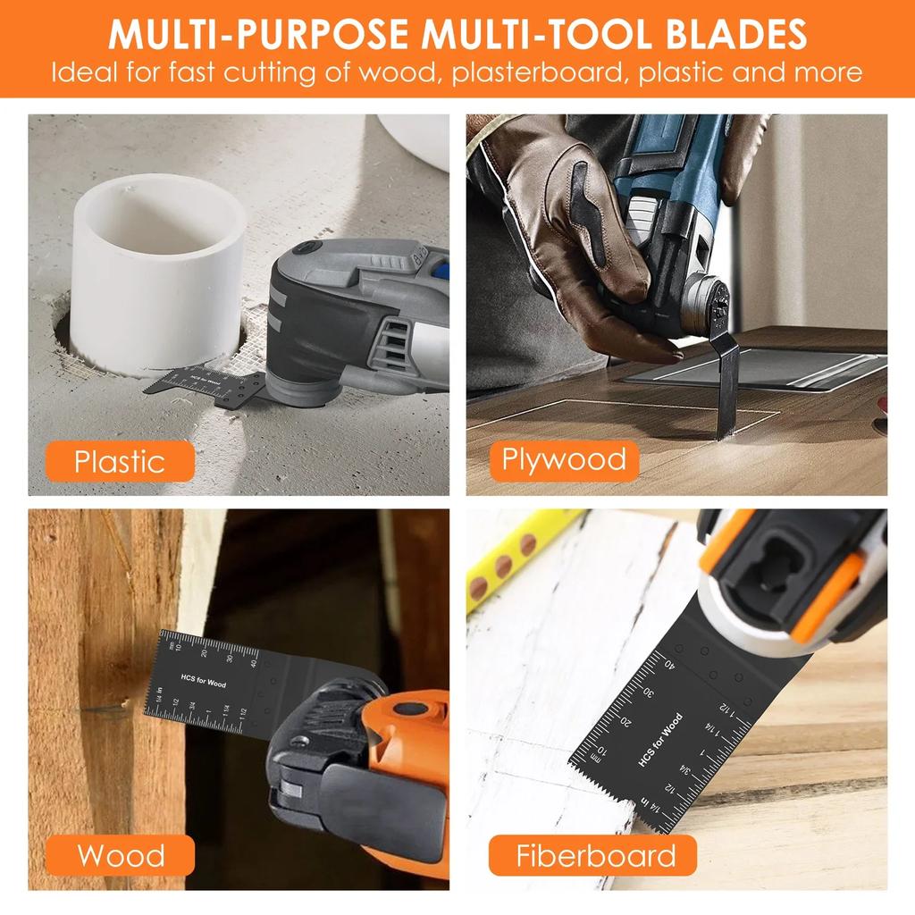 16 шт. осциллирующее пильное полотно из высокоуглеродистой стали, осциллирующее многофункциональное полотно для резки дерева, металла, ПВХ, осциллирующие полотна