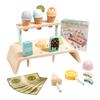 Wooden I Cream Counter Playset for Toddler Toys, Montessori Pretend Play Food Toys Kitchen Acssories