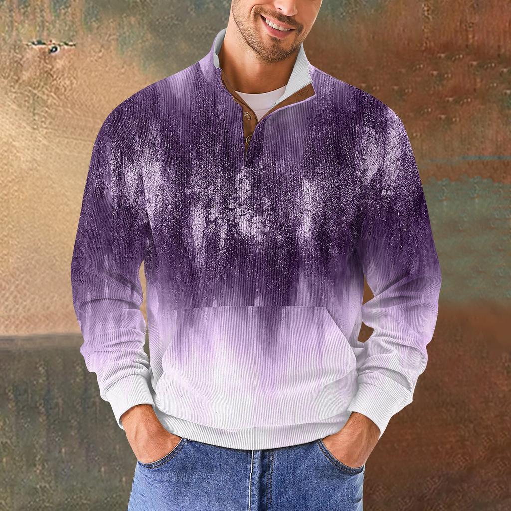 Мужская повседневная толстовка в стиле ретро с градиентным принтом