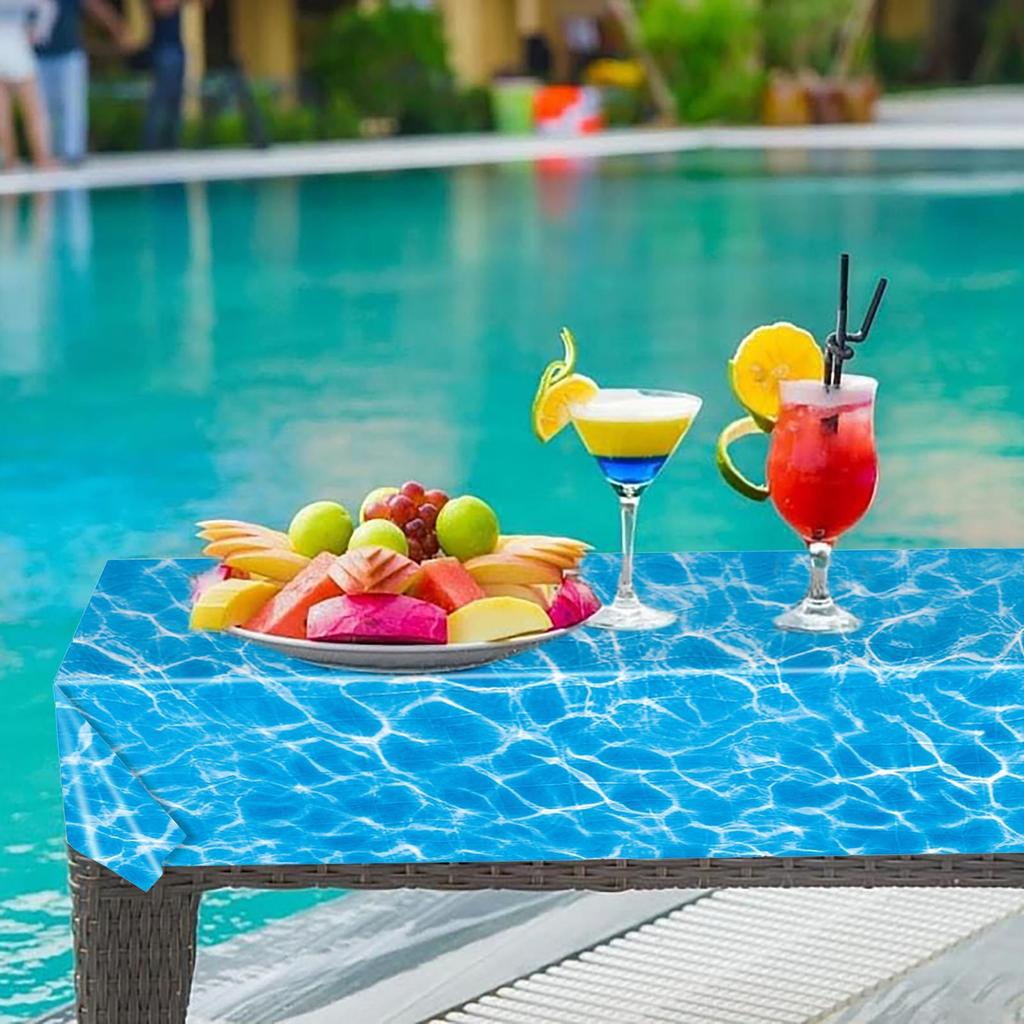 Скатерть для вечеринки в океанской тематике, летняя пляжная скатерть с волнами, пляжный бассейн, день рождения, принадлежности для детского душа