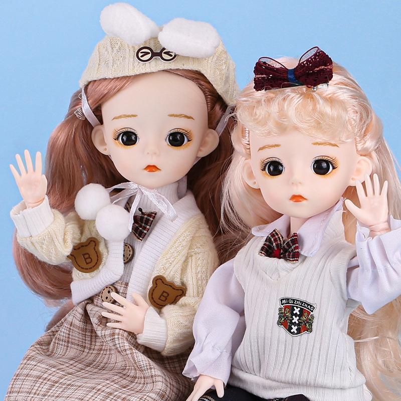 30 см мини подвижная 21 шарнирная кукла игрушка для девочек 3D большие глаза BJD принцесса полная одежда коллекция платьев детская кукла подарок