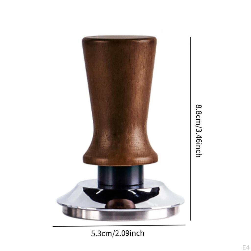 Coffee Tamper ,Espresso Tool Wooden Handle Stainless Steel Base Powder Bean Press
