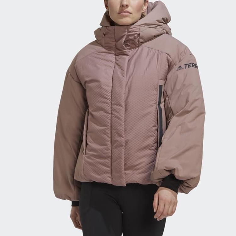 Adidas Полосатая куртка с капюшоном и буквенным логотипом, женская куртка фиолетового цвета HG3163