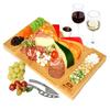 Разделочная доска с бамбуковыми канавками, дизайн доски для мясных закусок, доска для сыра, сервировочный поднос для дома