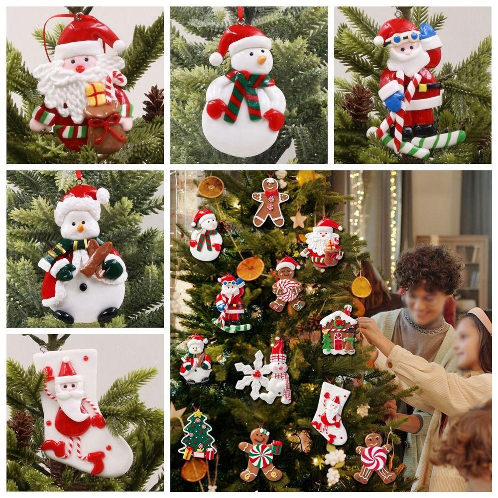 Мультфильм Пряничный человечек Рождественские подвески Мягкая глина Рождественская елка Украшение Фестиваль