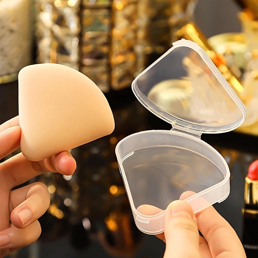 Прозрачная Круглая/Квадратная/Треугольная, Пустая Коробка для Хранения, Портативная Коробка для Хранения Косметических Пуховок для Макияжа, Подходит для Хранения в Путешествиях
