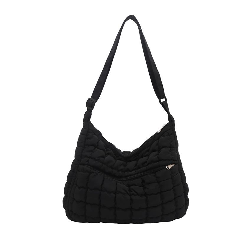Quilted Puffer Shoulder Bag for Women Large Capacity Tote Sling Bag Casual Crossbody Satchel Bag Female Handbag
