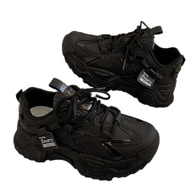 Кроссовки на платформе 2025 для женщин весна-осень новые массивные кроссовки на платформе женская спортивная обувь толстая подошва кроссовки из искусственной кожи