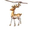 Golden Translucent Christmas Tree Hanging Decorations Wreath Elk Deer Ornaments  Window Decorations