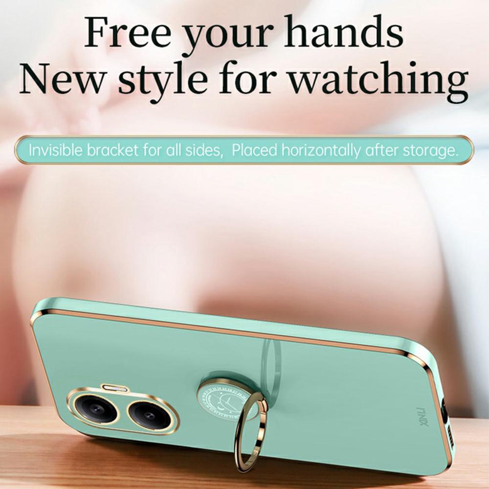 XINLI For Xiaomi Poco F7 5G/Redmi Turbo 4 Pro 5G Case Ring Kickstand Electroplating TPU Phone Cover