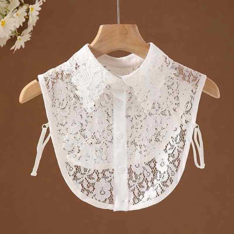 Поддельный воротник, женский универсальный поддельный воротник, весенняя кружевная дышащая повседневная рубашка, поддельный воротник, кружевной кукольный воротник