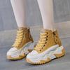 Thick Soled Shoes Women's Spring Autumn Season Plush Versatile White Shoes Increased Boots