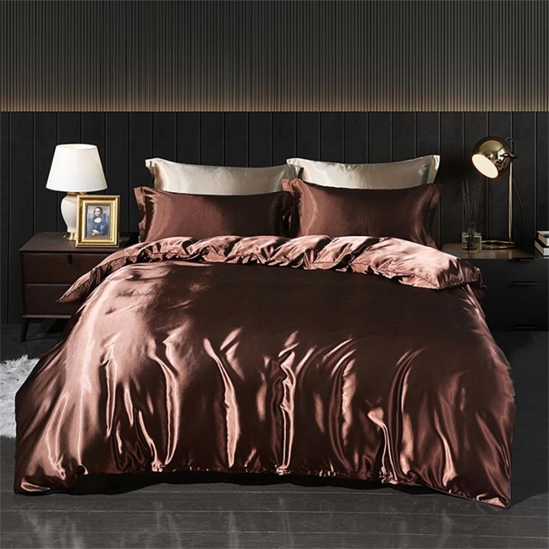 Роскошный комплект постельного белья из натурального шелка Mulberry, высококачественный атласный гладкий пододеяльник, комплект постельного белья размера «king-size», комплект постельного белья размера «queen-size»