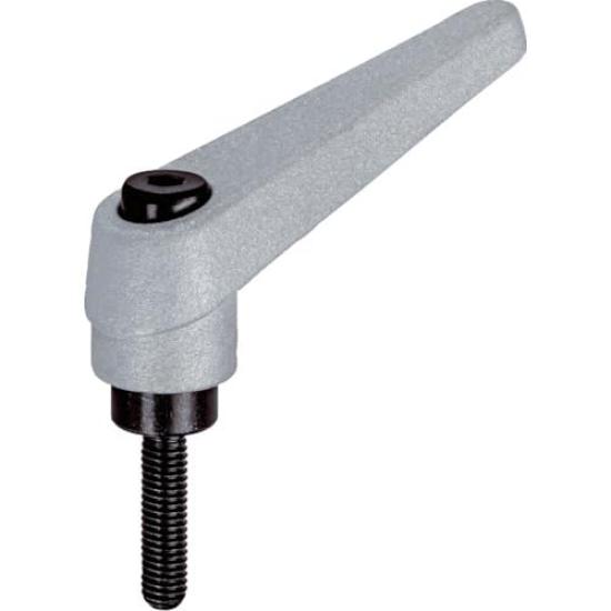 TRUSCO Clamp M10 Male 25mm Thread Lever, Silver, Thread, Length, TCMRS10-25