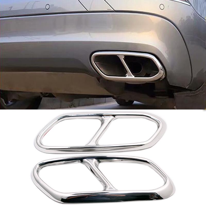 For VOLVO XC60 2018 Car Rear Exhaust Tail Pipe Cover Trim Muffler Stainless Steel Accessories