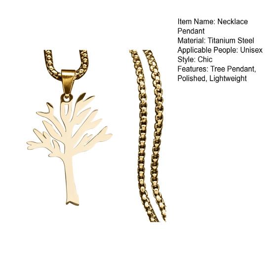 Унисекс ожерелье кулон Древо жизни чистый цвет титановая сталь полированная индивидуальная женское мужское шейное украшение клубное вечернее ожерелье