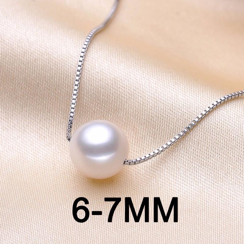 LSOOYH Round Natural Freshwater Pearl Necklace Classic Pendant For Women Girl Pearl Choker Necklace