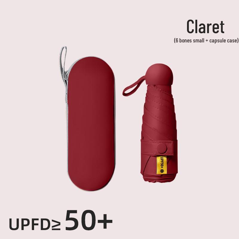 Compact 5-Fold Dual-Use Umbrella: UV Protection & Water Resistant Mini with Black Lining