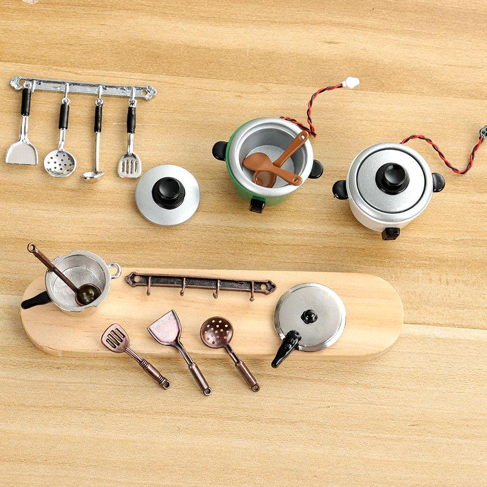 Мебель Ложка Кастрюля Мини Набор Столовых Приборов Имитация Посуды Аксессуары для Кукол Миниатюрная Посуда