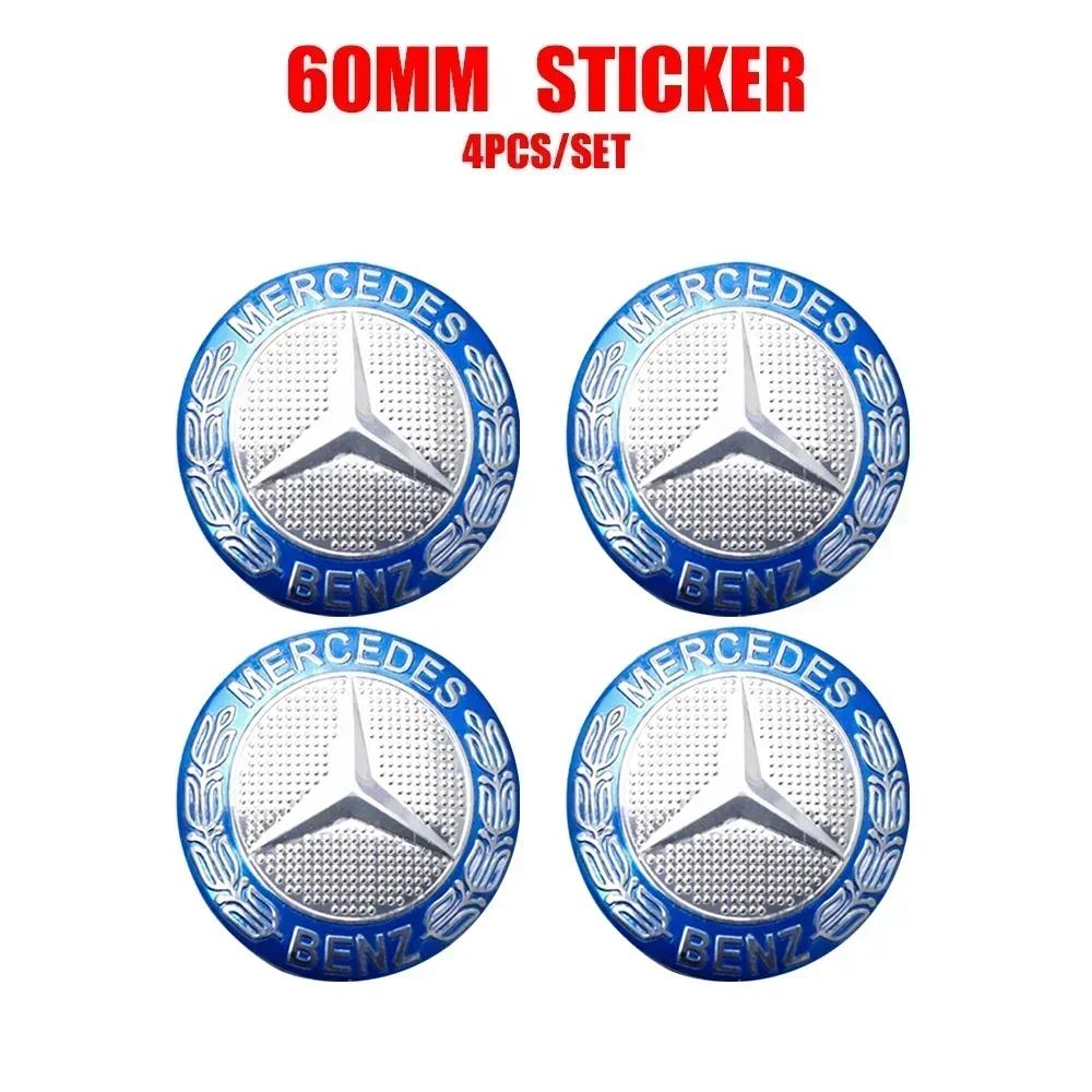 Автомобильная наклейка для Mercedes Benz 4 шт. 60/63/68 мм Колпачок ступицы колеса автомобиля Колпачок ступицы автомобиля Аксессуар для MERCEDES BENZ AMG W108 W124 W12