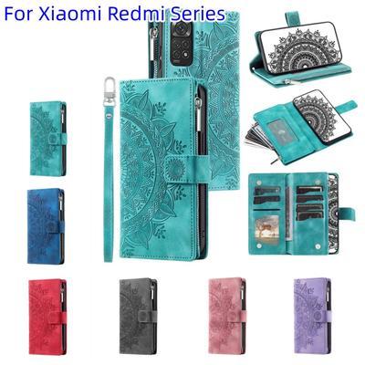 Для Xiaomi Redmi всех серий для Mi 8 Lite, Mi 9T, Mi 10T Lite, Redmi 7A... кожаный флип-бумажник на молнии с тиснением, чехол для сумки