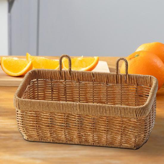 Плетеная корзина для хранения, настенный органайзер для овощей, дышащий дизайн, большая вместимость, легко