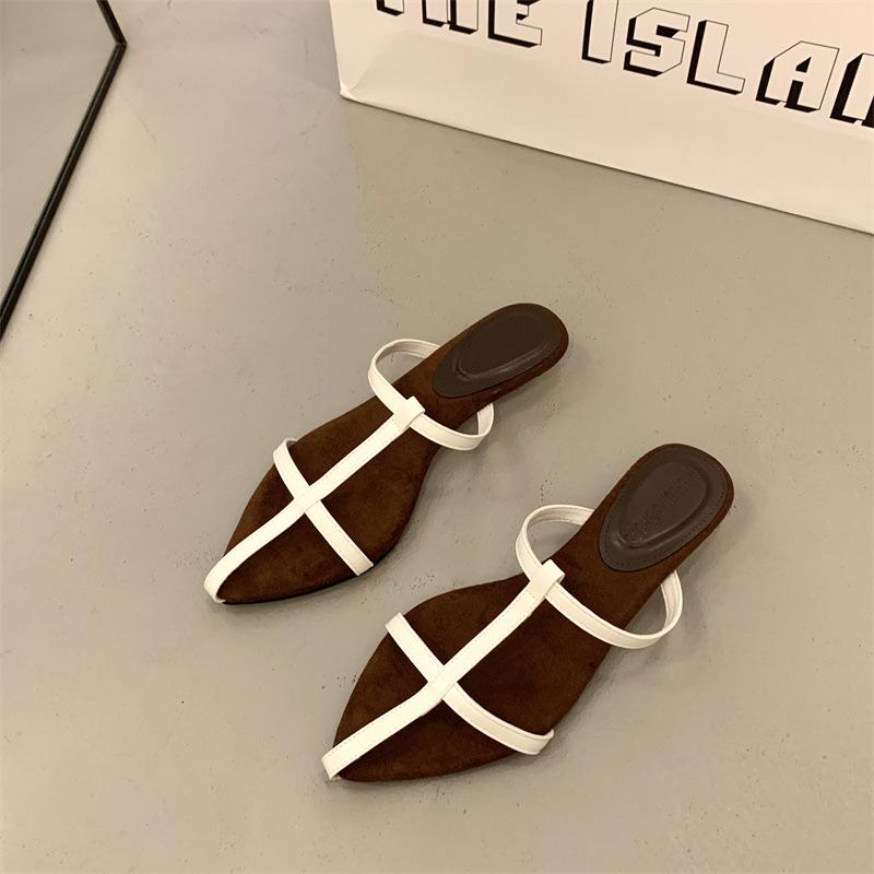 Модные ins трендовые тапочки на танкетке, крутые тапочки, римские сандалии, женская обувь, уличная одежда, лето 2025, золотые французские сандалии, высокие каблуки