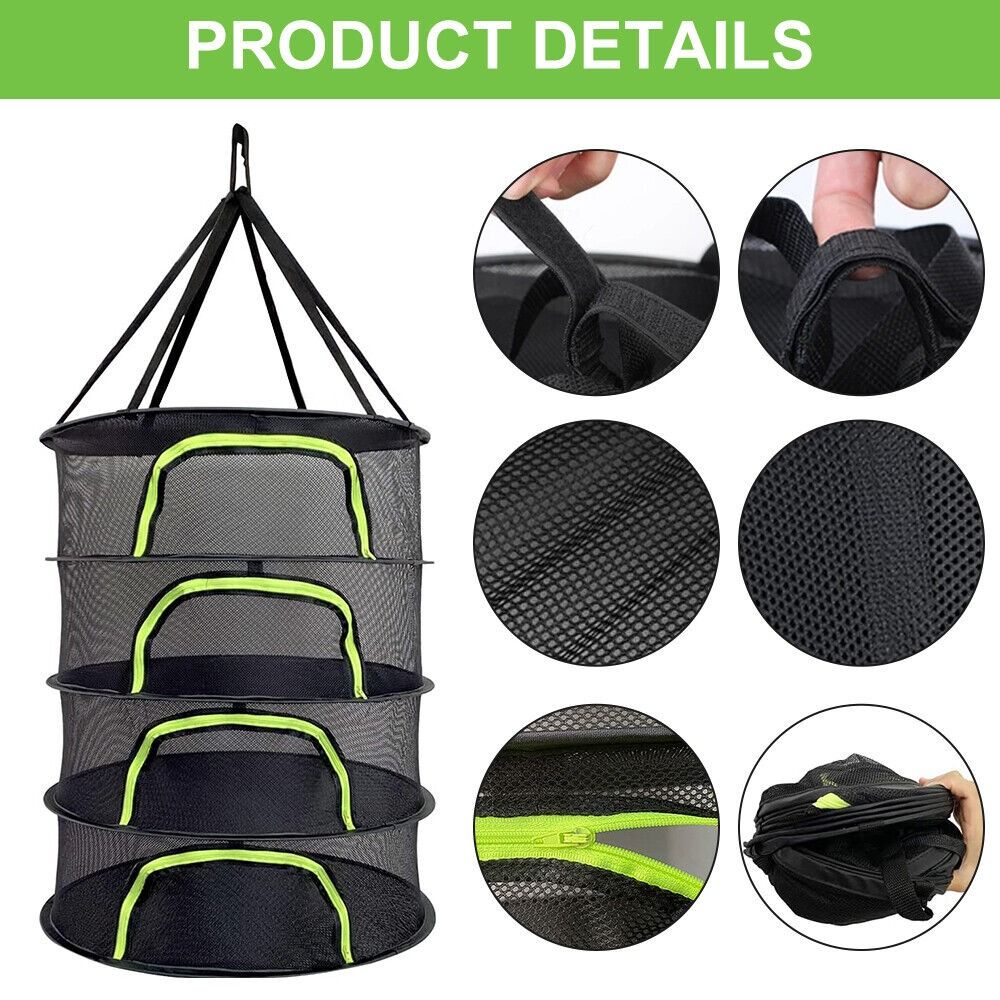 Для растений Подвесная сушилка для бобов с застежкой-молнией Сушильная сетка для трав Подвесная сушилка Сетка для сушки