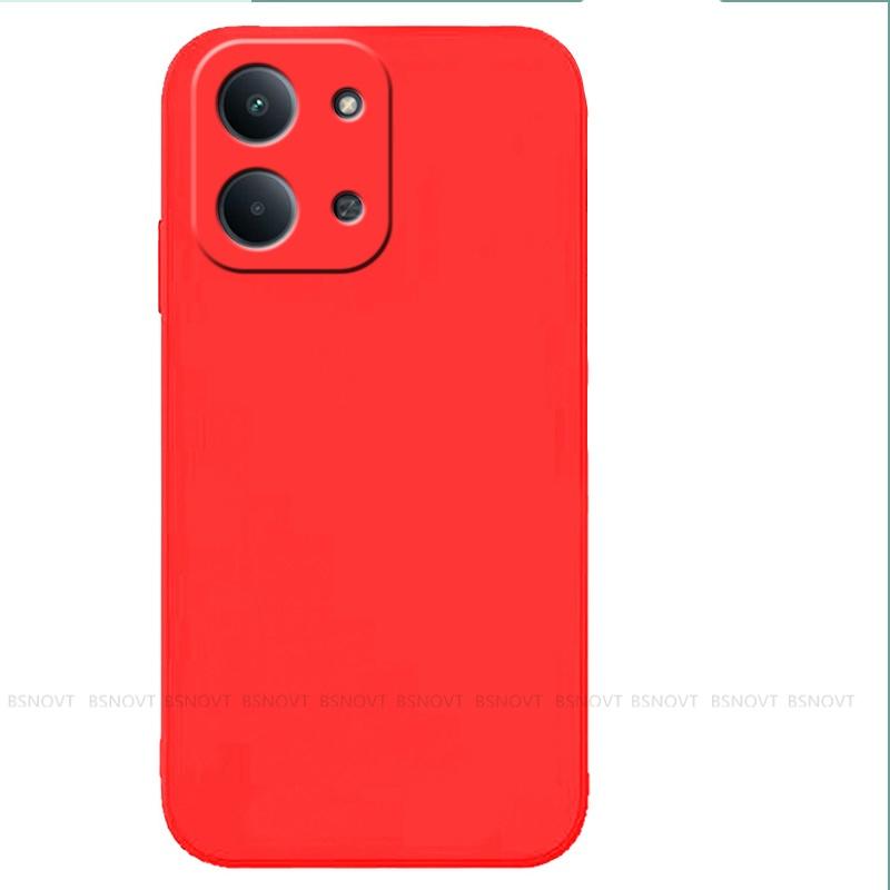 Ударопрочный чехол из жидкого силикона для Xiaomi Redmi 15C с квадратным дизайном