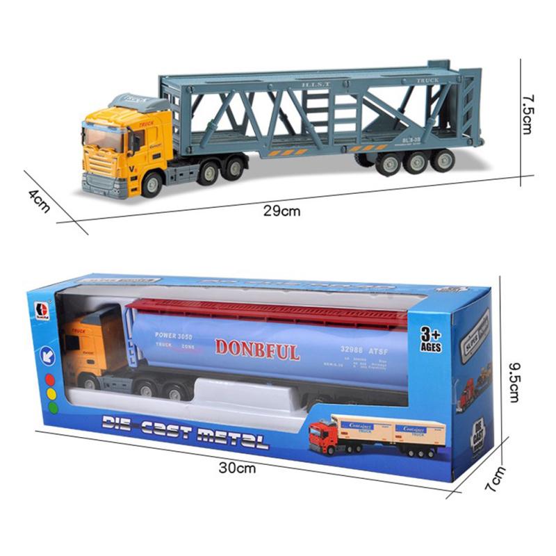 Инерционные игрушки для грузовиков-контейнеровозов 1:Модель автомобиля-контейнера из 64 сплавов, игрушка-игрушка с откатным механизмом для подарка