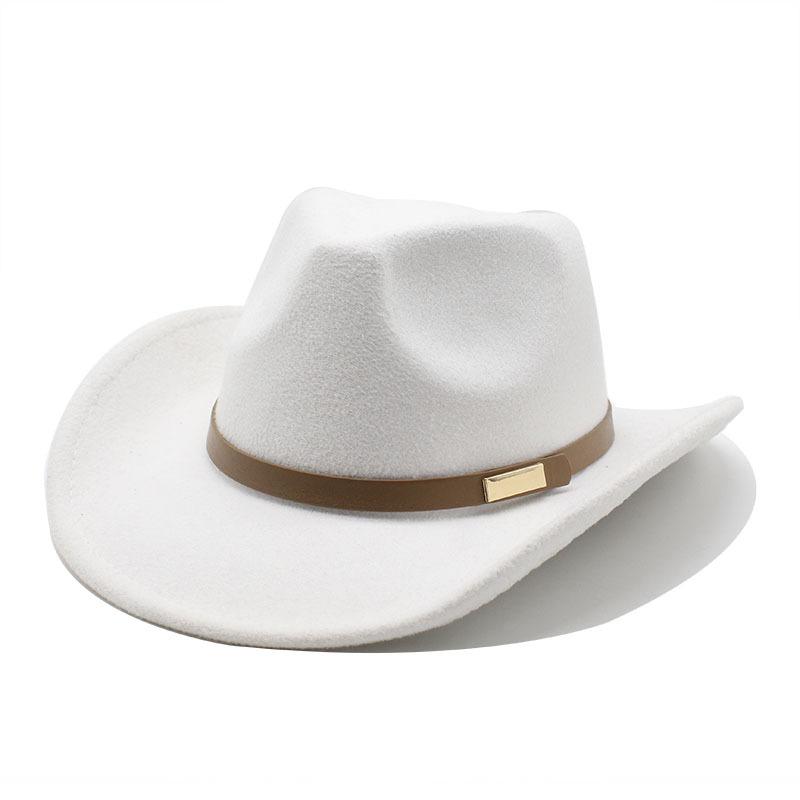 Woolen Western Cowboy Top Hat Jazz Hat Minority Style Fashion Hat Men'S And Women'S Couple Hat