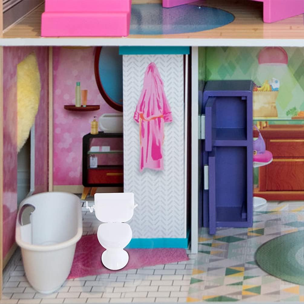 2 шт. миниатюрный туалетный кукольный домик миниатюрная мебель-игрушка для 1 человека:12 аксессуаров для ванной комнаты кукольного домика, сад фей, микропейзаж, кукольный домик