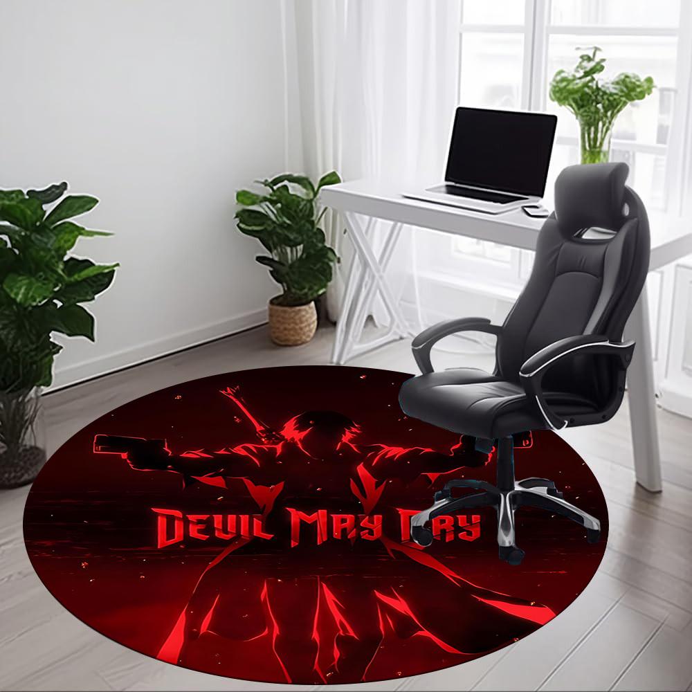 1 шт. Круглый коврик для офиса Devil May Cry, Нескользящий, Мягкий и прочный офисный коврик для декора интерьера, Идеально подходит для офиса yy250915075