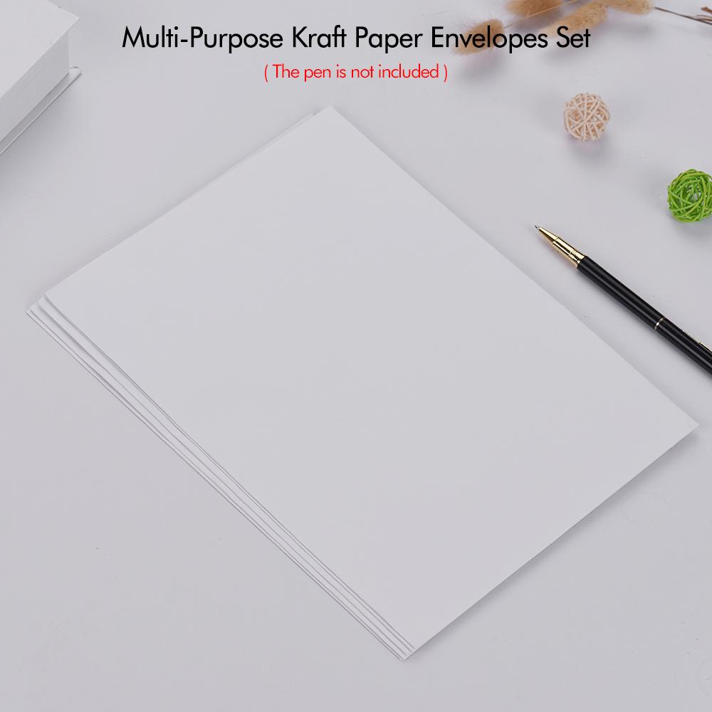 32.2 * 23cm 12.7 * 9in Kraft Paper Envelopes Peel Seal for Office School Home Mailing White 50 Count